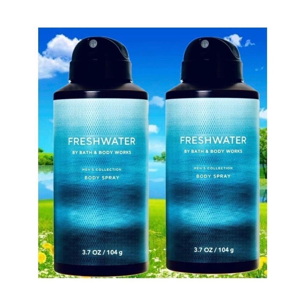 NWT Bath & Body Works Lot of 2 FRESHWATER Men Collection Body Spray Mist Cologne